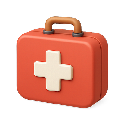 3D Render of a Medical First Aid Kit