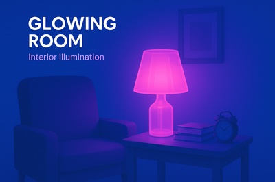 Glowing Room with Neon Illumination