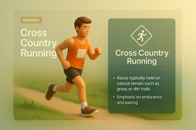 3D Illustration of Cross Country Running Concept