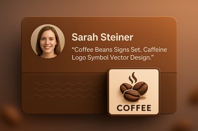 Stylish Coffee Testimonial Design with 3D Elements