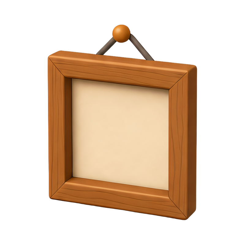 Empty picture frame on wall