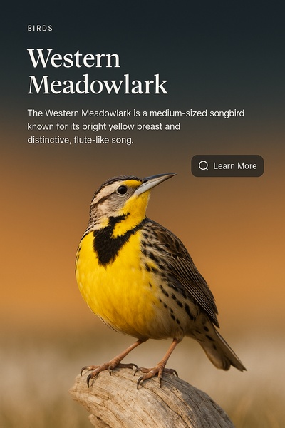 Stylish Web Page Featuring Western Meadowlark Bird