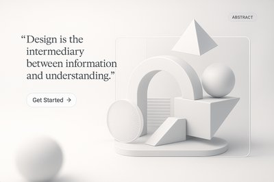 Minimalist Landing Page with 3D Elements and Quote