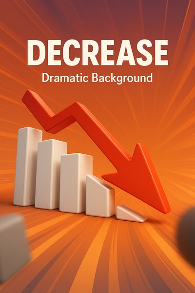 3D Graph Depicting Decrease with Dramatic Background