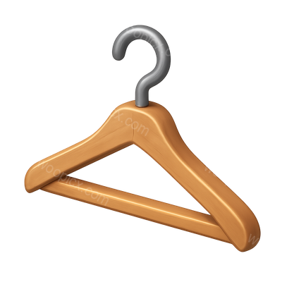Stylish 3D Clothes Hanger Icon with Isometric View