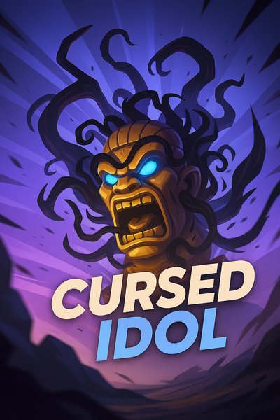 Dynamic Cursed Idol Illustration with Bold Typography