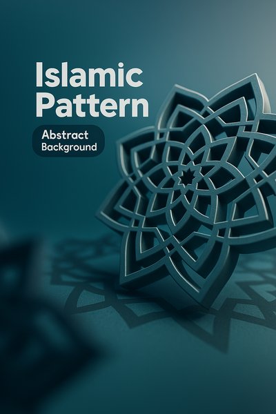 Dynamic 3D Islamic Pattern with Abstract Background