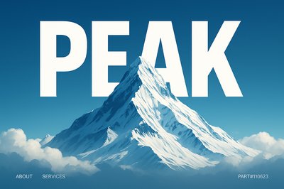 Majestic Snowy Peak Above the Clouds in Bold Typography
