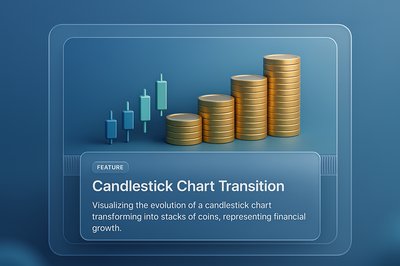 Candlestick Chart Transition to Coins Visualization
