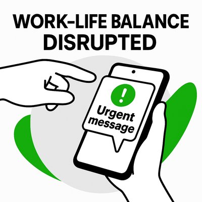 Illustration of Work-Life Balance Disruption with Mobile Phone
