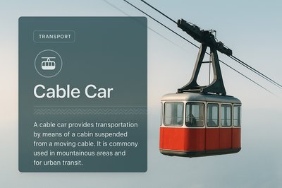 Stunning Cable Car Illustration with Modern Design Elements