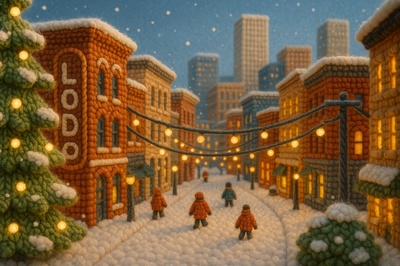 Whimsical Woolen Winter Scene in LoDo, Denver