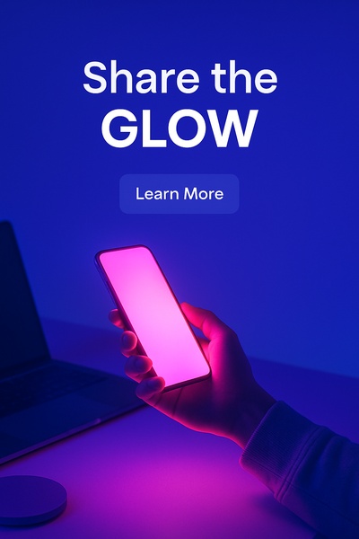 Person Holding Neon Phone with Glowing Effects