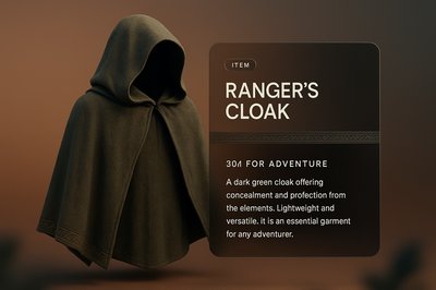 Stylish 3D Ranger's Cloak Design for Adventurers