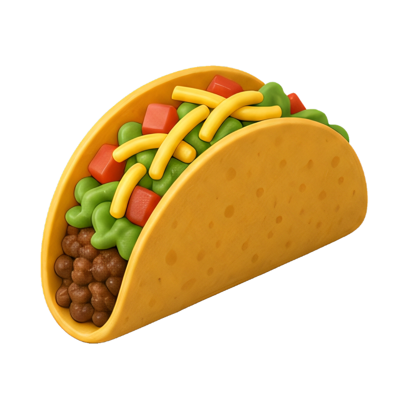 Delicious taco filled with toppings