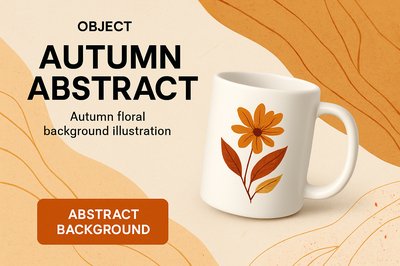 Elegant Autumn Abstract Background with Floral Design