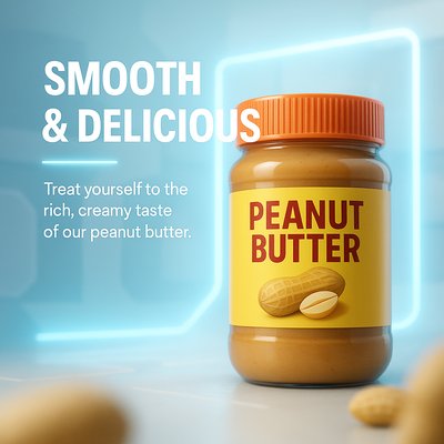Product Mockup of Peanut Butter Jar with Modern Design