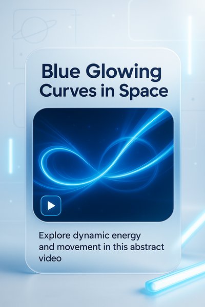 Abstract Motion Graphic Featuring Glowing Blue Curves