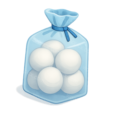 3D Cotton Bag Icon with Volumetric Design
