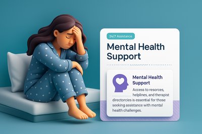 3D Illustration of Mental Health Support Concept