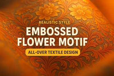 Elegant Embossed Flower Motif for Textile Design