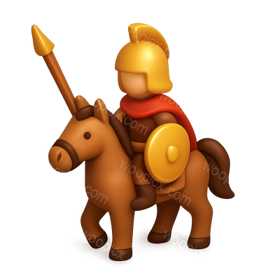 3D Macedonian Cavalry Icon in Isometric View