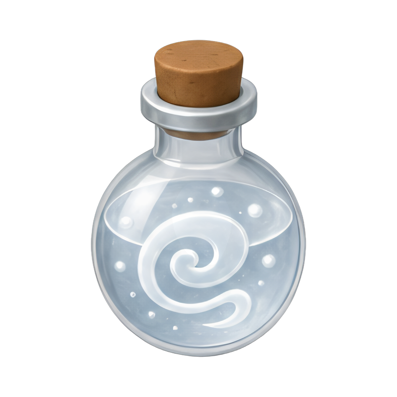 Clear swirling invisibility potion