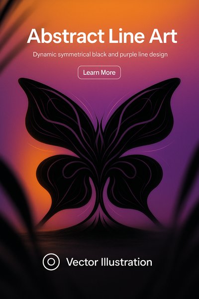 Dynamic Abstract Line Art Butterfly Illustration