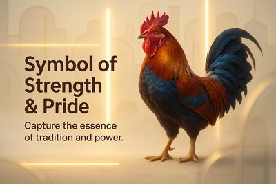 Vibrant Rooster Illustration Representing Strength and Pride