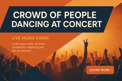 Crowd of People Dancing at a Concert - Live Music Event
