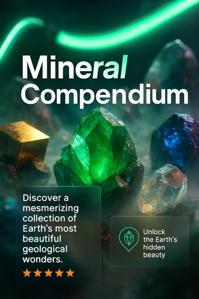 Dynamic Mineral Compendium Slide Design with Neon Accents