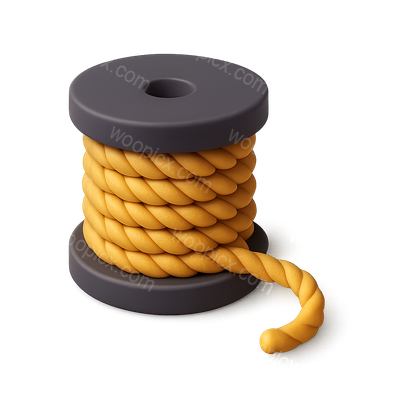 Stylish 3D Rope Icon with Isometric View