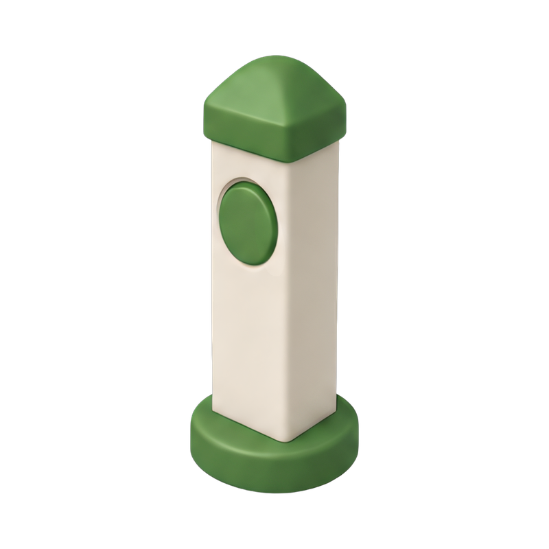 Yardage marker post in field