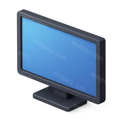 Stylish 3D TV Icon with Isometric Design
