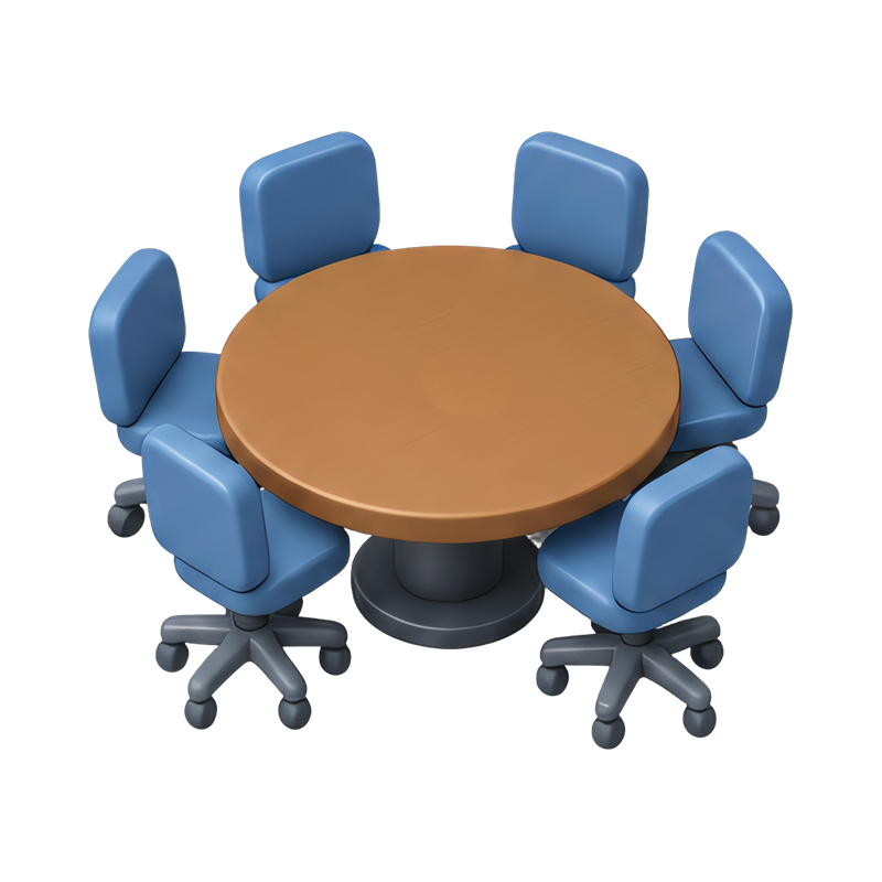 round conference table with chairs
