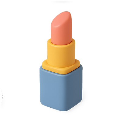 Stylized Lipstick Product Render with Modern Design