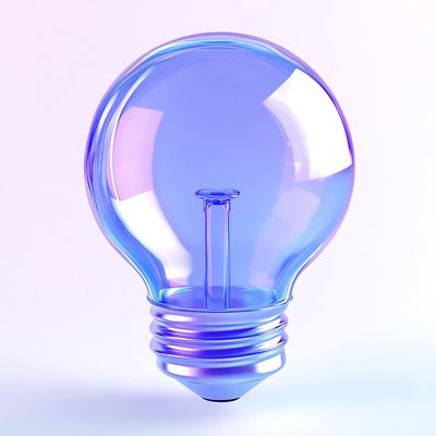 Stylized 3D Light Bulb Render with Gradient Colors