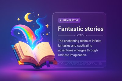 Magical Book of Fantastic Stories in Vibrant 3D Illustration