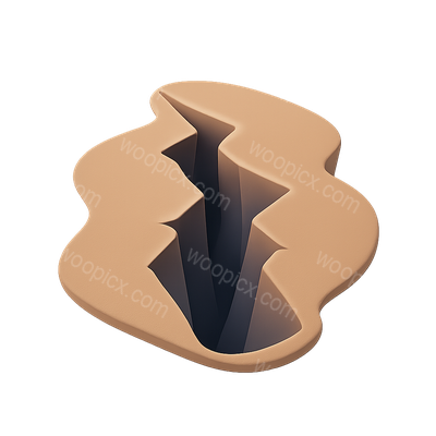 3D Crevasse Icon with Isometric View