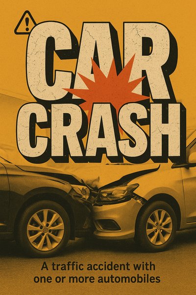 Traffic Accident Awareness Graphic Featuring Bold Text