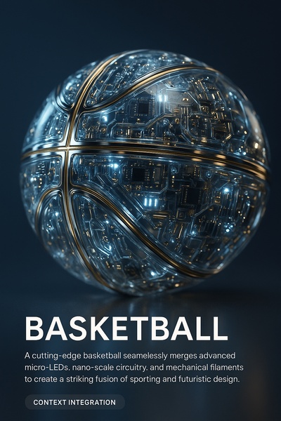 Hyperrealistic Basketball with LED Technology and Futuristic Design
