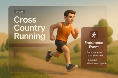 3D Illustration of Cross Country Running Event