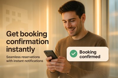 Promotional Image for Instant Booking Confirmation Service