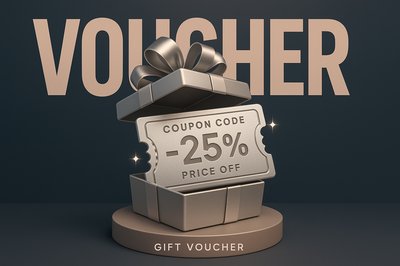 Stylish 3D Platinum Gift Coupon with Discount Code