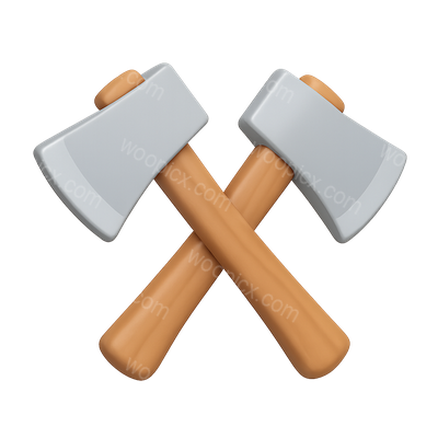3D Icon of Crossed Axes with Isometric View