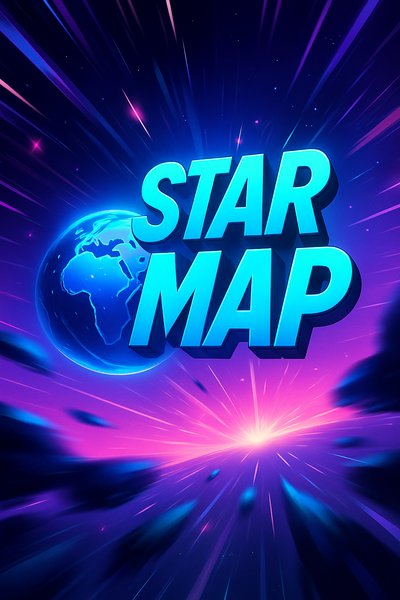 Dynamic Star Map with Vibrant Cosmic Colors