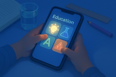 Children Engaged with Educational Game on Smartphone