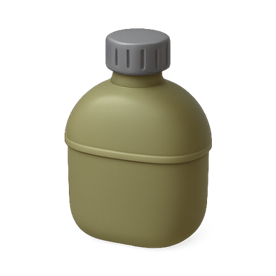 Realistic 3D Model of a Water Bottle