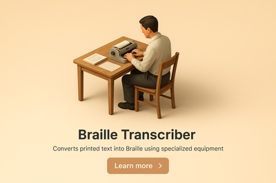 3D Scene of Braille Transcriber at Work