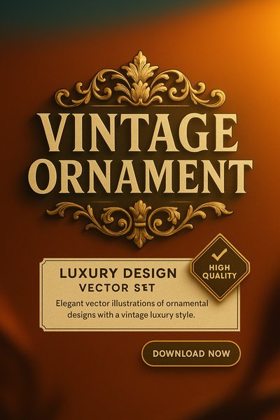 Vintage Ornament Design Vector Set for Luxury Projects